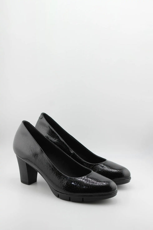 Baerchi Textured Patent Leather Block Heels
